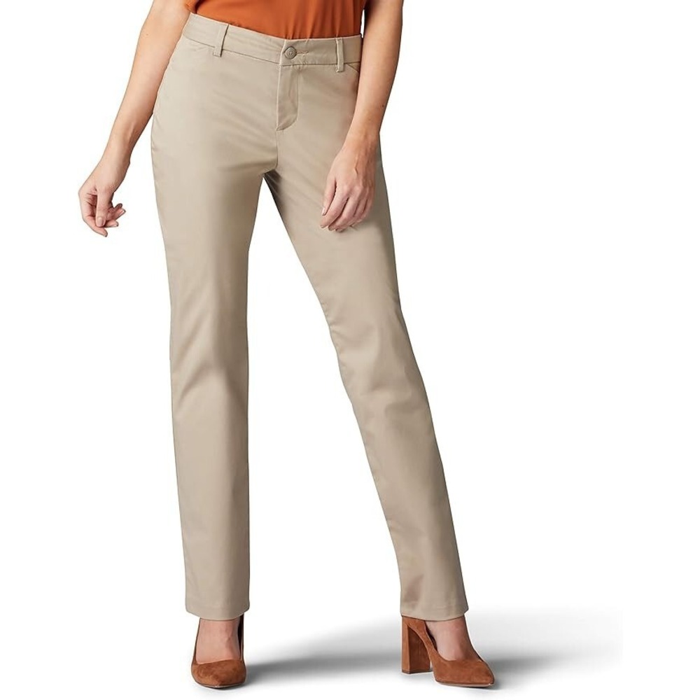 Lee Women's Wrinkle Free Relaxed Fit Straight Leg Pant, 4 Medium